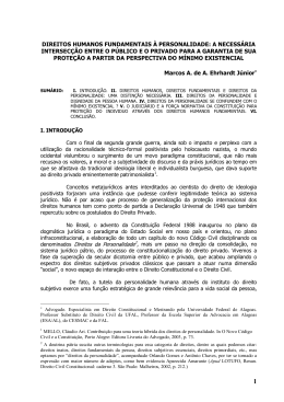 direitos humanos fundamentais &agrave; personalidade: a