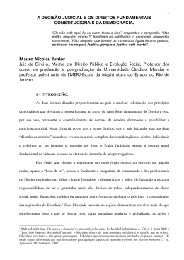A DECIS&Atilde;O JUDICIAL E OS DIREITOS FUNDAMENTAIS