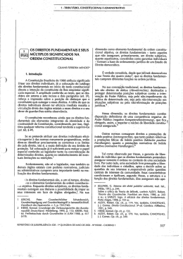 Os Direitos Fundamentais e seus Múltiplos Significados na Ordem