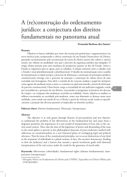 A (re)constru&ccedil;&atilde;o do ordenamento jur&iacute;dico: a conjectura dos