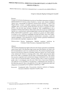 prisão preventiva: direitos fundamentais e a garantia da