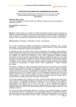 a efic&aacute;cia dos direitos fundamentais sociais