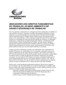 Indicadores dos direitos fundamentais no trabalho, do meio