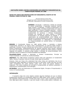 anota&ccedil;&otilde;es sobre limites e restri&ccedil;&otilde;es aos direitos fundamentais na