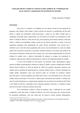 A luta pelo direito &agrave; cidade na Am&eacute;rica Latina