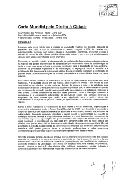 Carta Mundial pelo Direito à Cidade