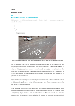 9-A Mobilidade urbana e o direito &agrave; cidade