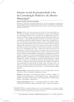 Fun&ccedil;&atilde;o social da propriedade &agrave; luz da Constitui&ccedil;&atilde;o Federal e do
