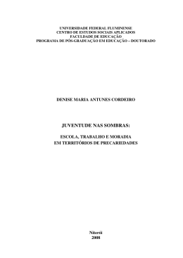 JUVENTUDE NAS SOMBRAS: - Universidade Federal Fluminense