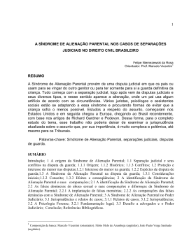 1 A S&Iacute;NDROME DE ALIENA&Ccedil;&Atilde;O PARENTAL NOS
