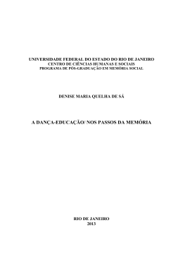 a dança-educação/ nos passos da memória