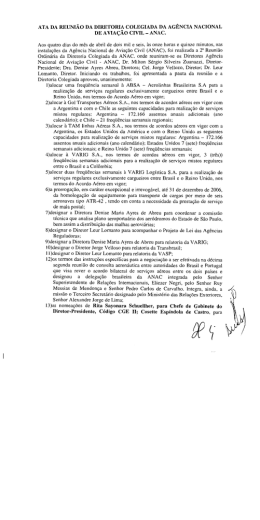 ATA DA REUNIÃO DA DIRETORIA COLEGIADA DA