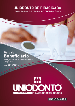 Guia do Usu&aacute;rio 2015 - Uniodonto Piracicaba
