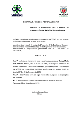 PORTARIA N.º 223/2014 - REITORIA/UNESPAR Autorizar o