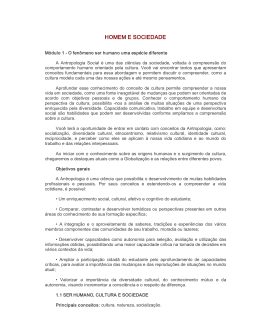 HOMEM E SOCIEDADE - Ambiente Virtual de Aprendizado