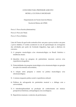 Programa da prova - Escola de Música da UFMG