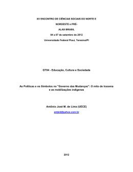GT04 - Educa&ccedil;&atilde;o, Cultura e Sociedade As Pol&iacute;ticas e os S&iacute;mbolos