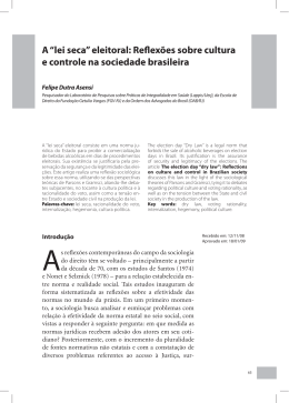 A &ldquo;lei seca&rdquo; eleitoral: Reflex&otilde;es sobre cultura e - DILEMAS-Home