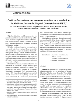 Perfil socioeconômico dos pacientes atendidos no Ambulatório de