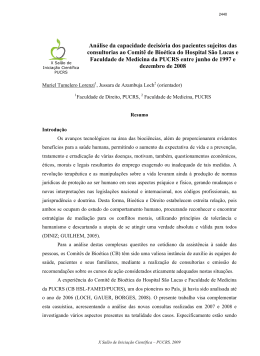 An&aacute;lise da capacidade decis&oacute;ria dos pacientes sujeitos