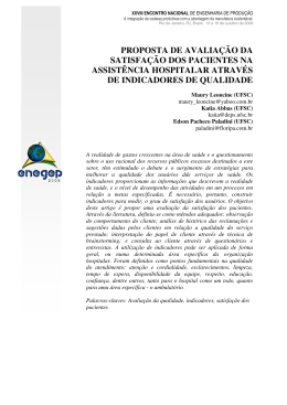 proposta de avalia&ccedil;&atilde;o da satisfa&ccedil;&atilde;o dos pacientes na