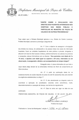 “DISPÕE soBRE A DIVULGAÇÃO Dos DIREITOS Dos PACIENTES