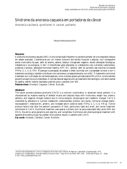 S&iacute;ndrome da anorexia-caquexia em portadores de