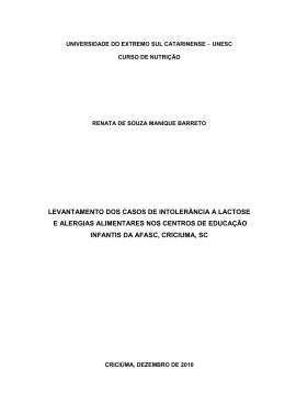 LEVANTAMENTO DOS CASOS DE INTOLER&Acirc;NCIA A