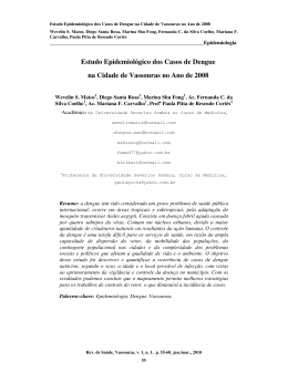 Estudo Epidemiológico dos Casos de Dengue na Cidade de