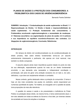 a problemática dos casos de urgência/emergência