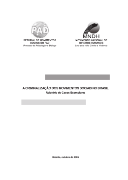 a criminaliza&ccedil;&atilde;o dos movimentos sociais no brasil