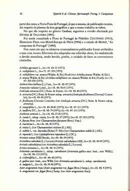 16 Queir&oacute;s & al.: Citotax. Spermatoph. Portug. 2. Compositae parte
