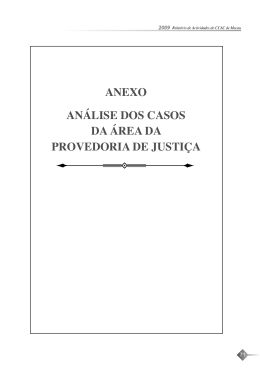 anexo an&aacute;lise dos casos da &aacute;rea da provedoria de justi&ccedil;a
