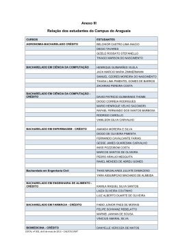 Anexo III Rela&ccedil;&atilde;o dos estudantes do Campus do Araguaia