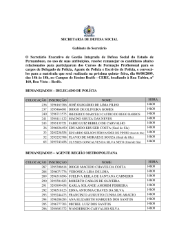 Nota de Remanejamento da Segunda Convoca&ccedil;&atilde;o para