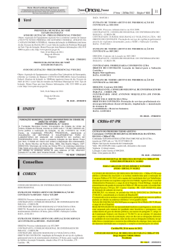 Edital de Abertura - Di&aacute;rio Oficial do Paran&aacute;