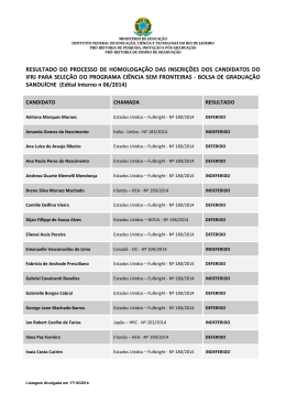 resultado do processo de homologa&ccedil;&atilde;o das inscri&ccedil;&otilde;es dos