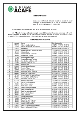ACAFE, com sede na Rua Presidente Coutinho, 311, Centro