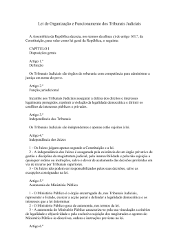 Lei de Organiza&ccedil;&atilde;o e Funcionamento dos Tribunais Judiciais