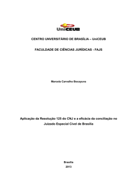 FAJS Aplica&ccedil;&atilde;o da Resolu&ccedil;&atilde;o 125 do CNJ e a