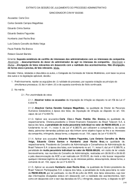 Extrato da Sess&atilde;o de Julgamento