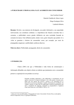 A Publicidade e Propaganda face ao Direito do Consumidor