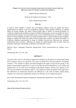 porque os capitais n&atilde;o fluem dos pa&iacute;ses desenvolvidos