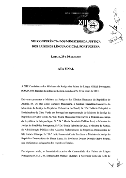 XIII CONFERÊNCIA DOS MINISTROS DA JUSTIÇA DOS PAÍSES