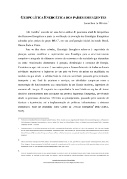 GEOPOL&Iacute;TICA ENERG&Eacute;TICA DOS PA&Iacute;SES EMERGENTES