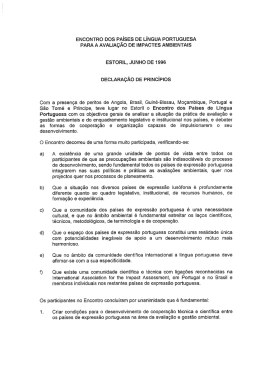 ENCONTRO Dos PAisEs DE LÍNGUA PORTUGUESA PARA