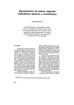 Agrupamento de paises segundo indicadores b&aacute;sicos e