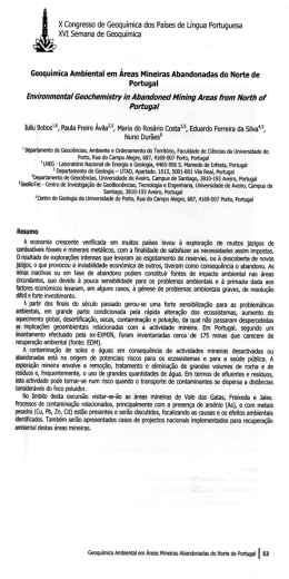X Congresso de Geoquímica dos Países de Língua Portuguesa