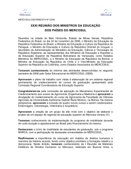 xxxi reuni&atilde;o dos ministros da educa&ccedil;&atilde;o dos pa&iacute;ses do mercosul