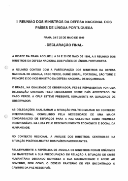 ii reuni&atilde;o dos ministros da defesa nacional dos pa&iacute;ses de l&iacute;ngua